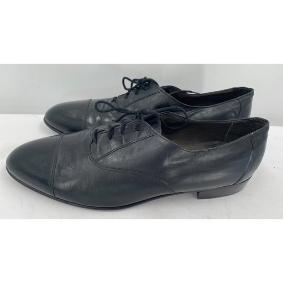 Bally Paloma Black Luxurious Leather Lace Up Oxford Cap Toe Dress Shoes Sz 10 E - Picture 4 of 12